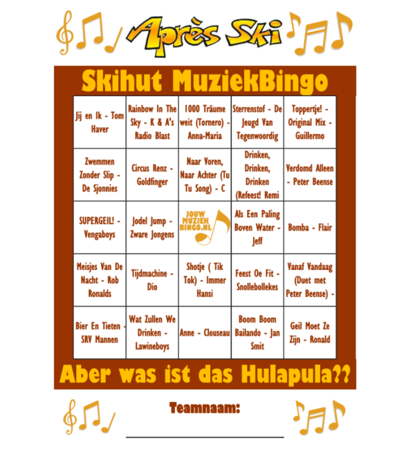 Skihut MuziekBingo - Afbeelding 2