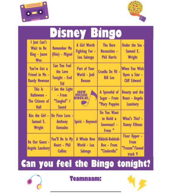 Disney MuziekBingo - Afbeelding 2