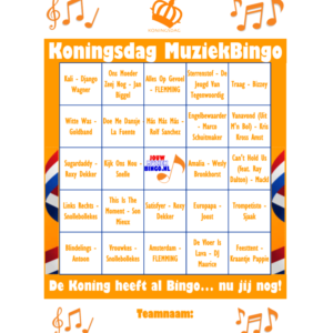 Koningsdag MuziekBingo
