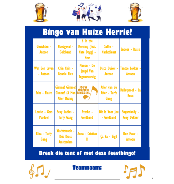 Studentenhits MuziekBingo - Afbeelding 2